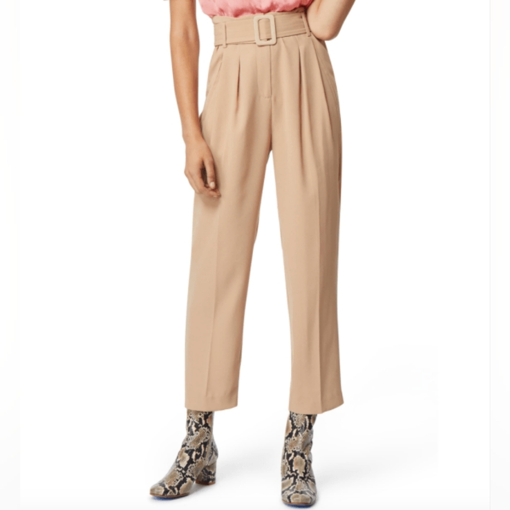 Habitual | Nordstrom. Tan High-Waisted Trousers with Belt. Size 4.